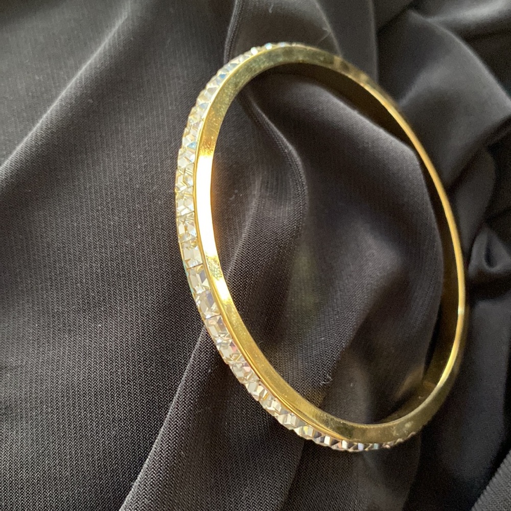 Two Rhinestone Bangle Vintage Bracelets - image 4